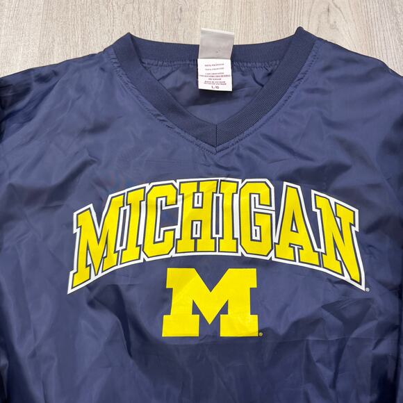 Vintage Michigan Wolverines Windbreaker Jacket Men's Large Blue Yellow y2k UofM - Picture 3 of 8